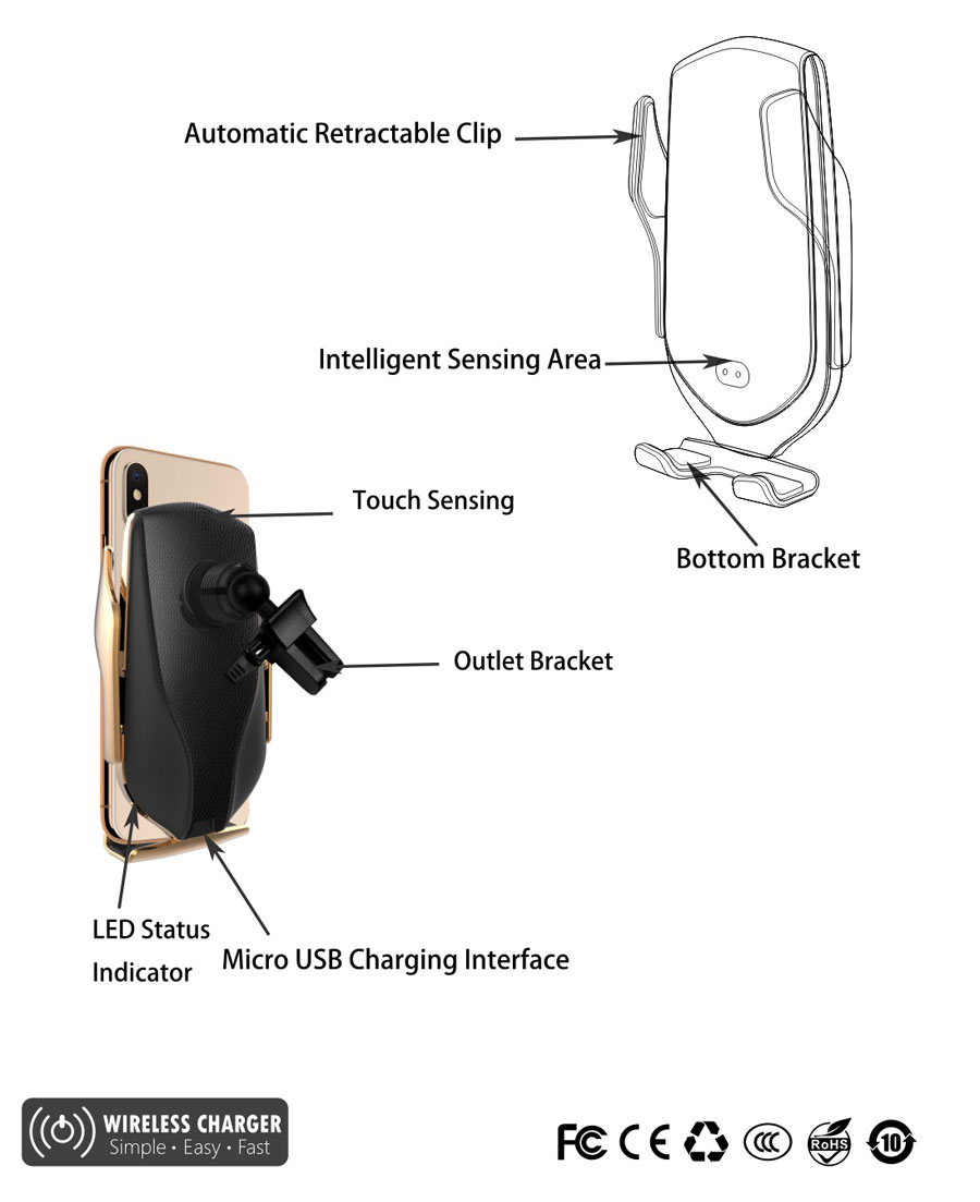 car wireless charger construction